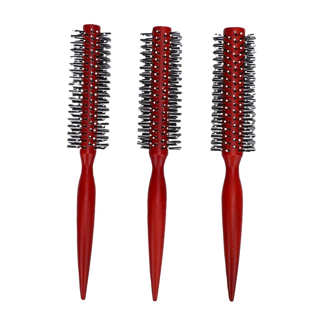 Wooden Round Hair Brush Set 3 Sizes Round Curling Comb with Anti Static Ergonomic Handle for All Hair Types