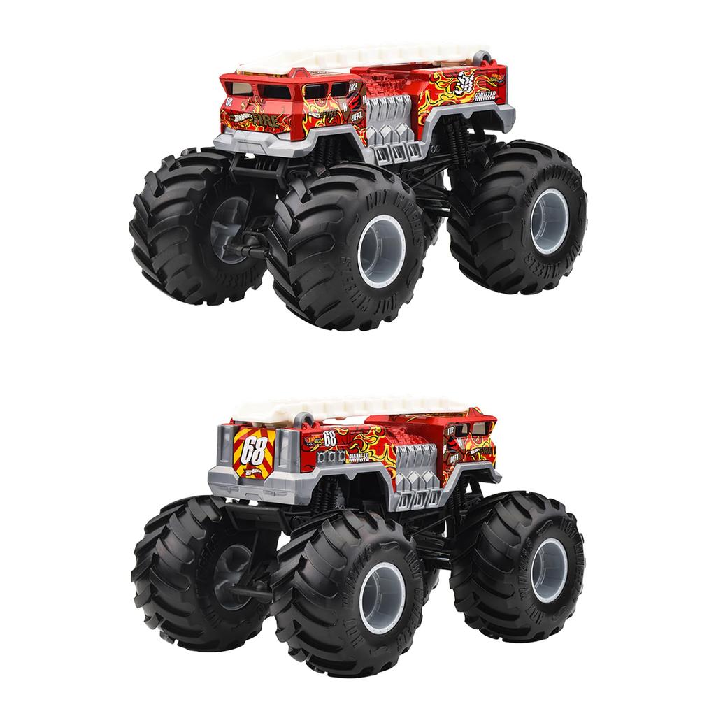 Hot Wheels Грузовик-монстр Большой размер Ассортимент Игрушки-машинки Масштаб Литые машинки Набор из 124 4 штуки (Возраст 3+) Многоцветный FYJ83-989D