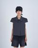 SIO 4 Button Crop Shirt [Charcoal]