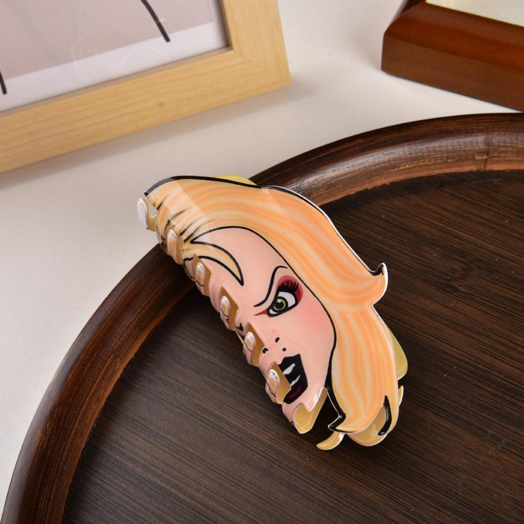 Заколка-краб для волос Meiya 2025 с клоунским лицом - Заколка-акула для прически, головной убор