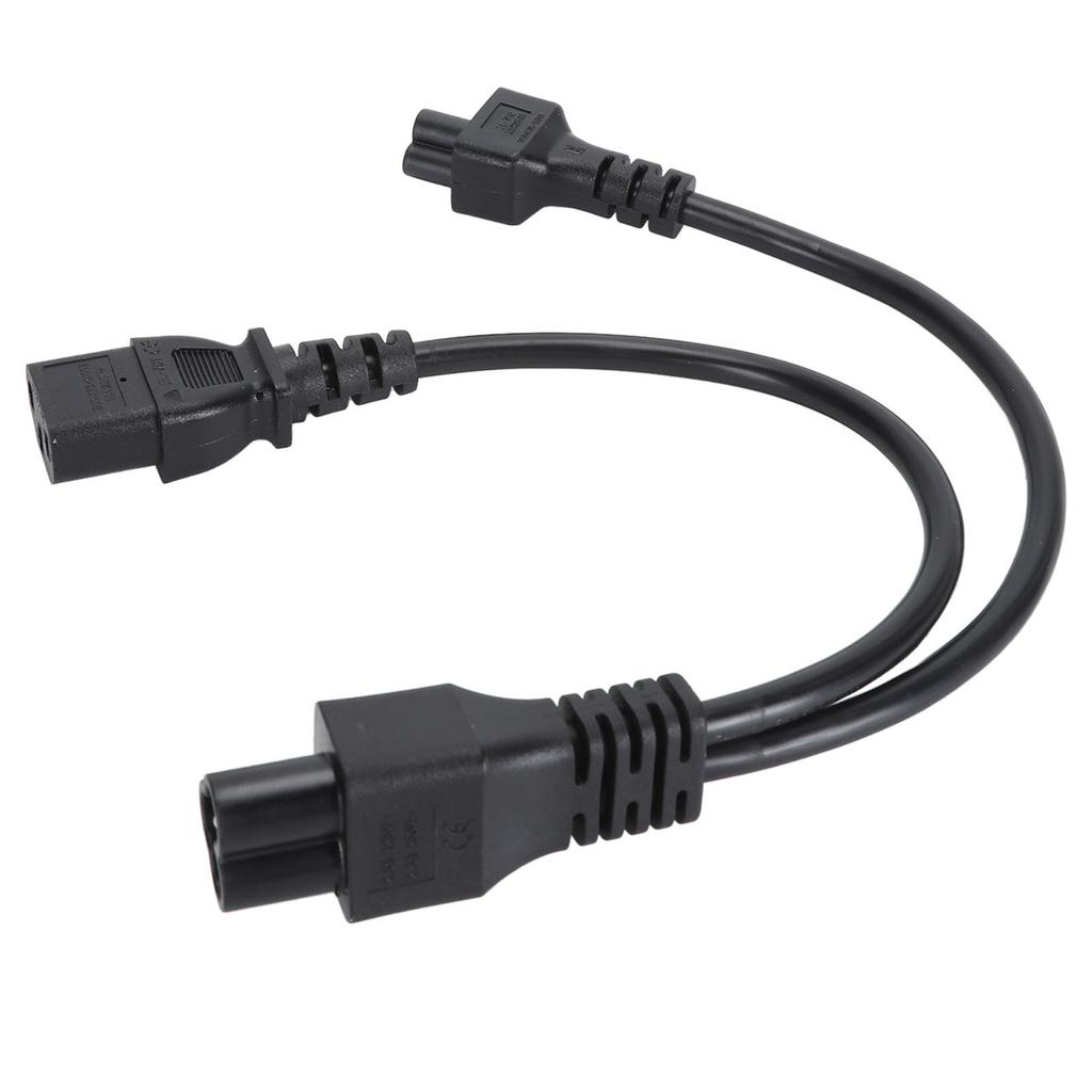 IEC 320 C6 Male To C5+C13 Female Splitter Adapter Cable Y Split Power Adapter Cord for Laptops Desk