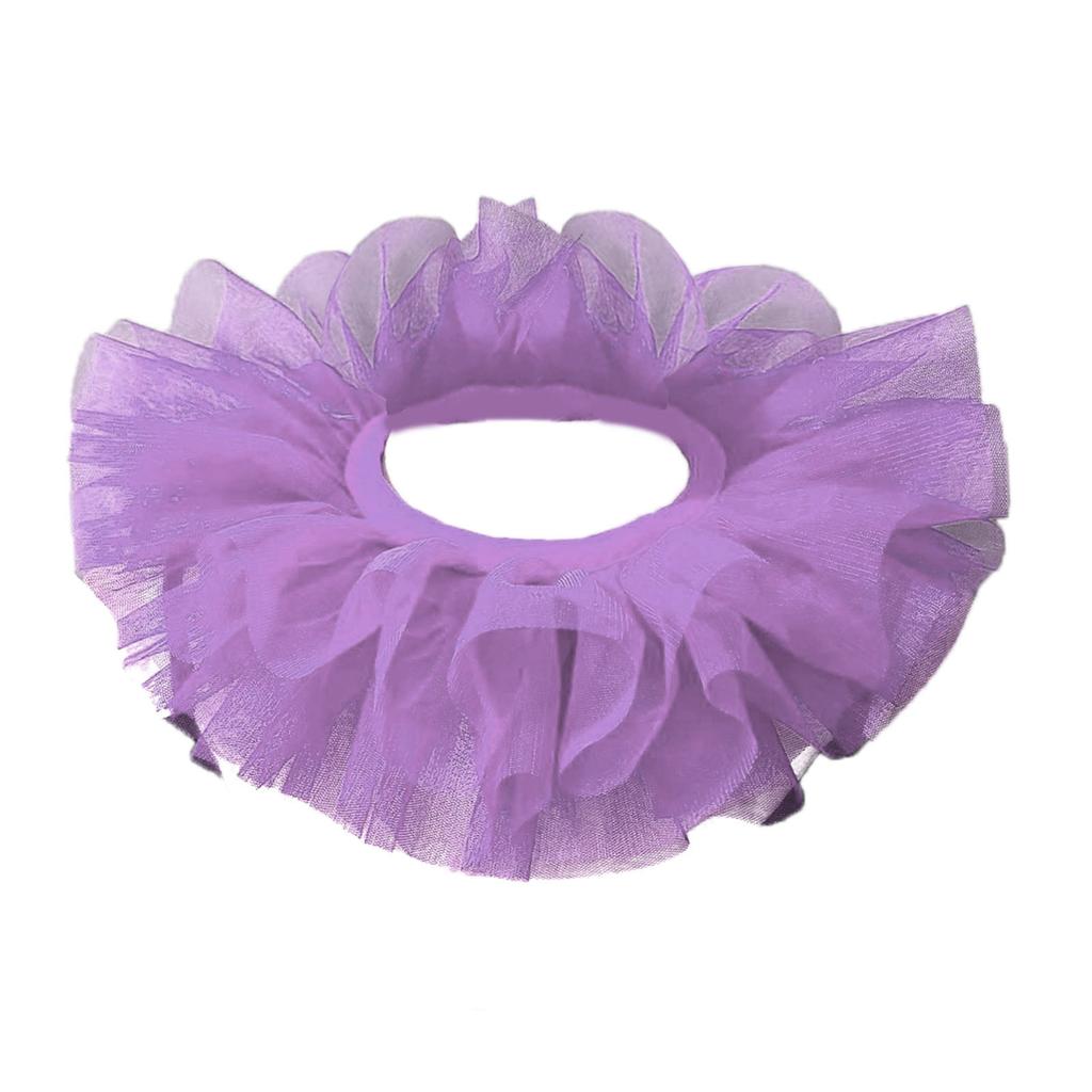 Victorian Ruffled Mesh Detachable False Collar Shawl for Children Girls Retro 3 Layered Tulle Neck Ruff Cosplay Choker