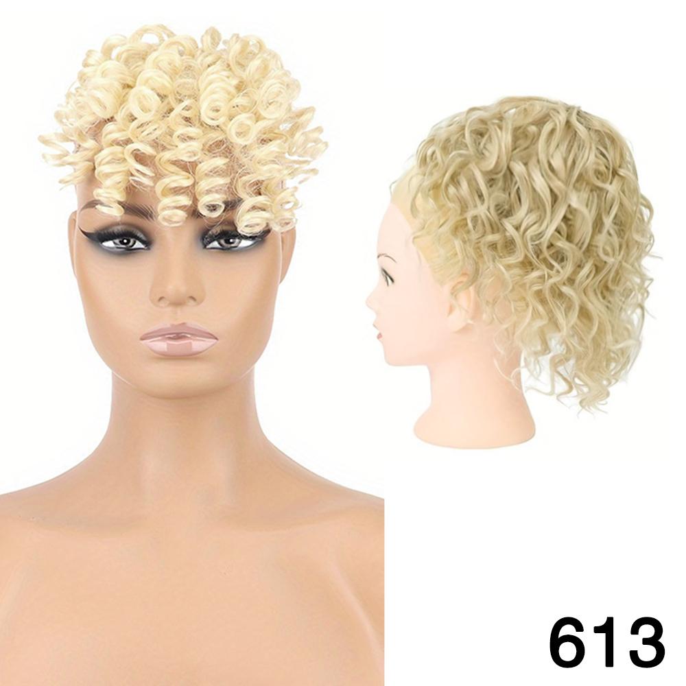 LISI HAIR 2 шт. синтетические короткие заколки с вьющимися челками и свободные короткие волнистые вьющиеся завязки конский хвост для женщин на каждый день