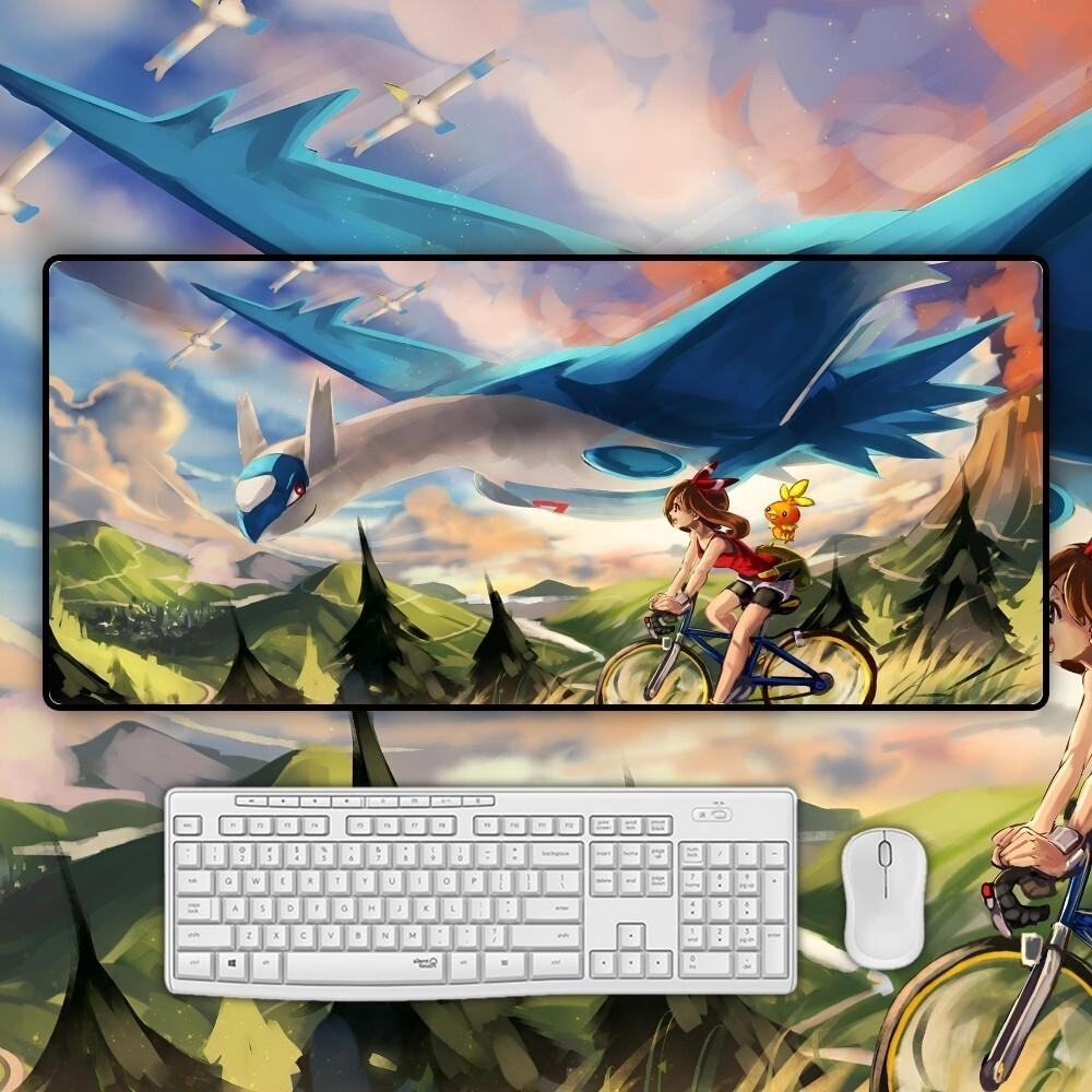 Anime Ppokemon Mousepad Large Gaming Mouse Pad LockEdge Thickened Computer Keyboard Table Desk Mat