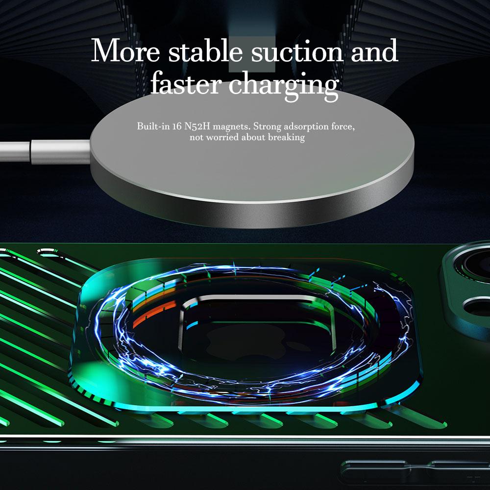 R-JUST SJ55 For iPhone 14 Magnetic Case TPU+PC+Metal Drop-proof Phone Cover Compatible with MagSafe