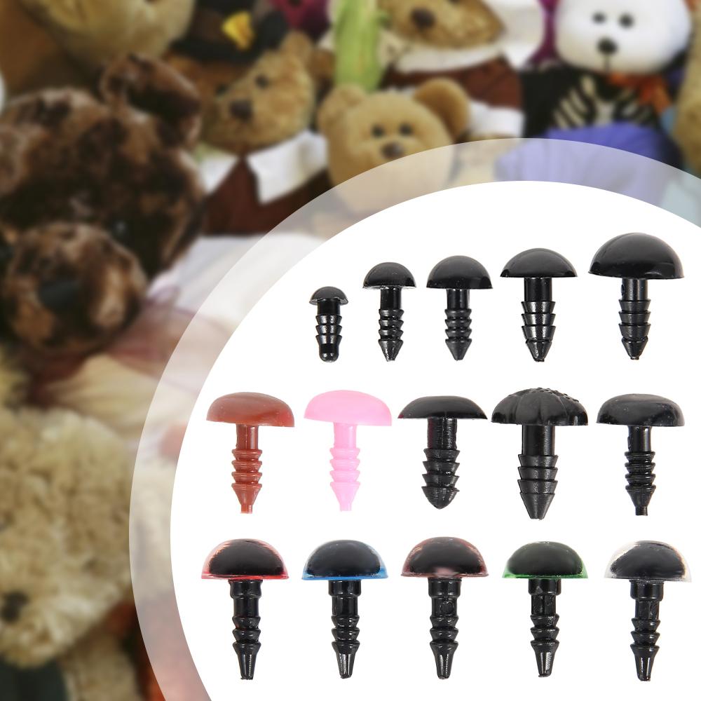 Набор 1040 шт. пластиковых безопасных глаз и носов 6-12 мм с шайбами для вязаных игрушек и мягких животных, разноцветные глаза для изготовления кукол