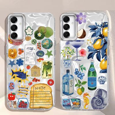 Винный лимонный чехол для телефона с морским пейзажем для Samsung Galaxy A55 A07 A17 A56 A36 A26 A16 A53 A06 A14 A24 A34 A54 A15 A25 A35