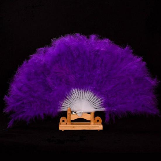 Винтажный складной веер из перьев, танцевальный, для сцены, ручной, портативный, декоративный, аксессуары для свадебного костюма, вечеринки