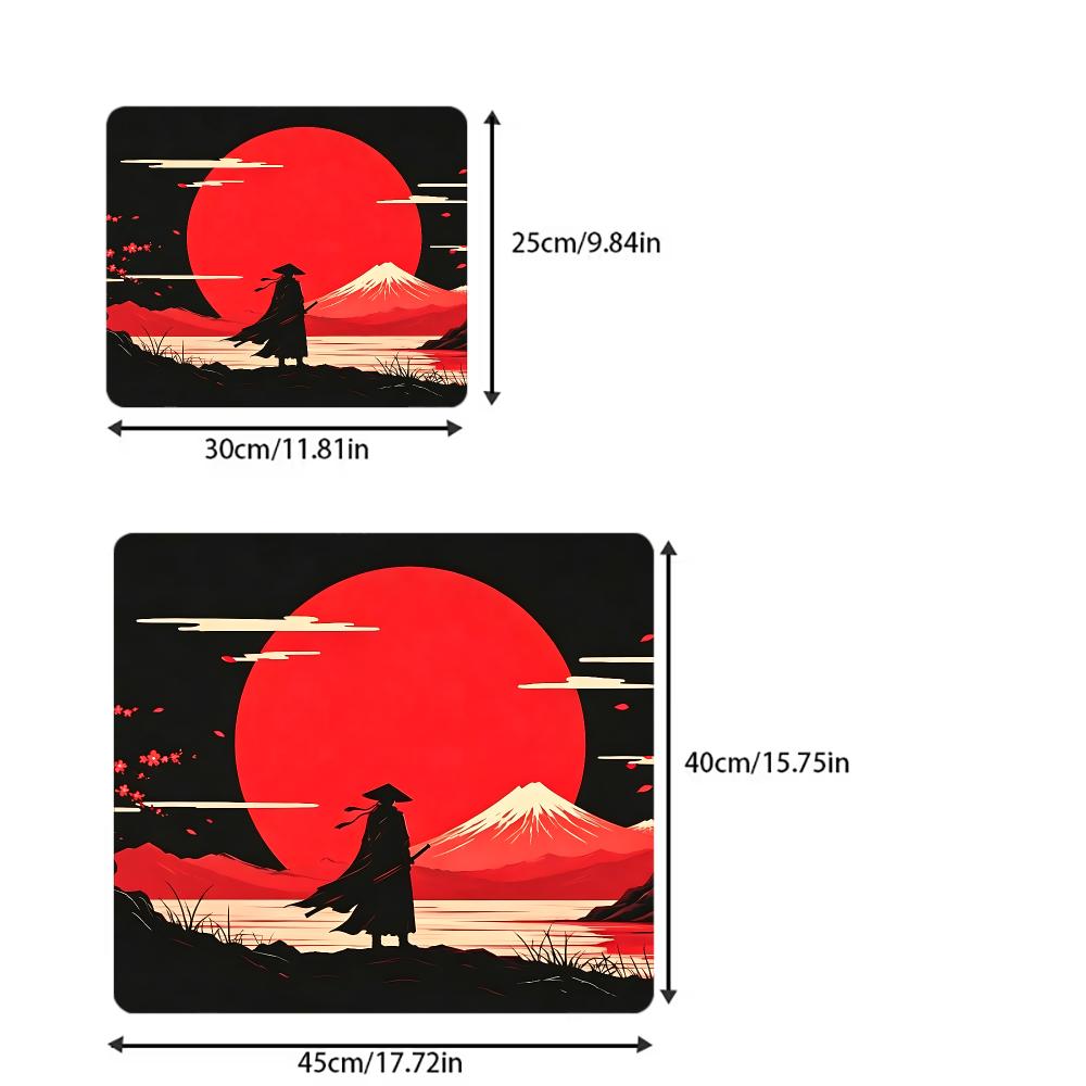 Red Black Samurai Ronin Mouse Pad Square Computer Office Game Table Mats Rubber Anti-slip Laptop Mousepads 40X45 Large Desk Pads