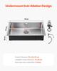 VEVOR 76cm Kitchen Sink Workstation, 304 Stainless Steel Undermount Sinks, Drop-In Single Bowl Farmhouse Basin with Accessories