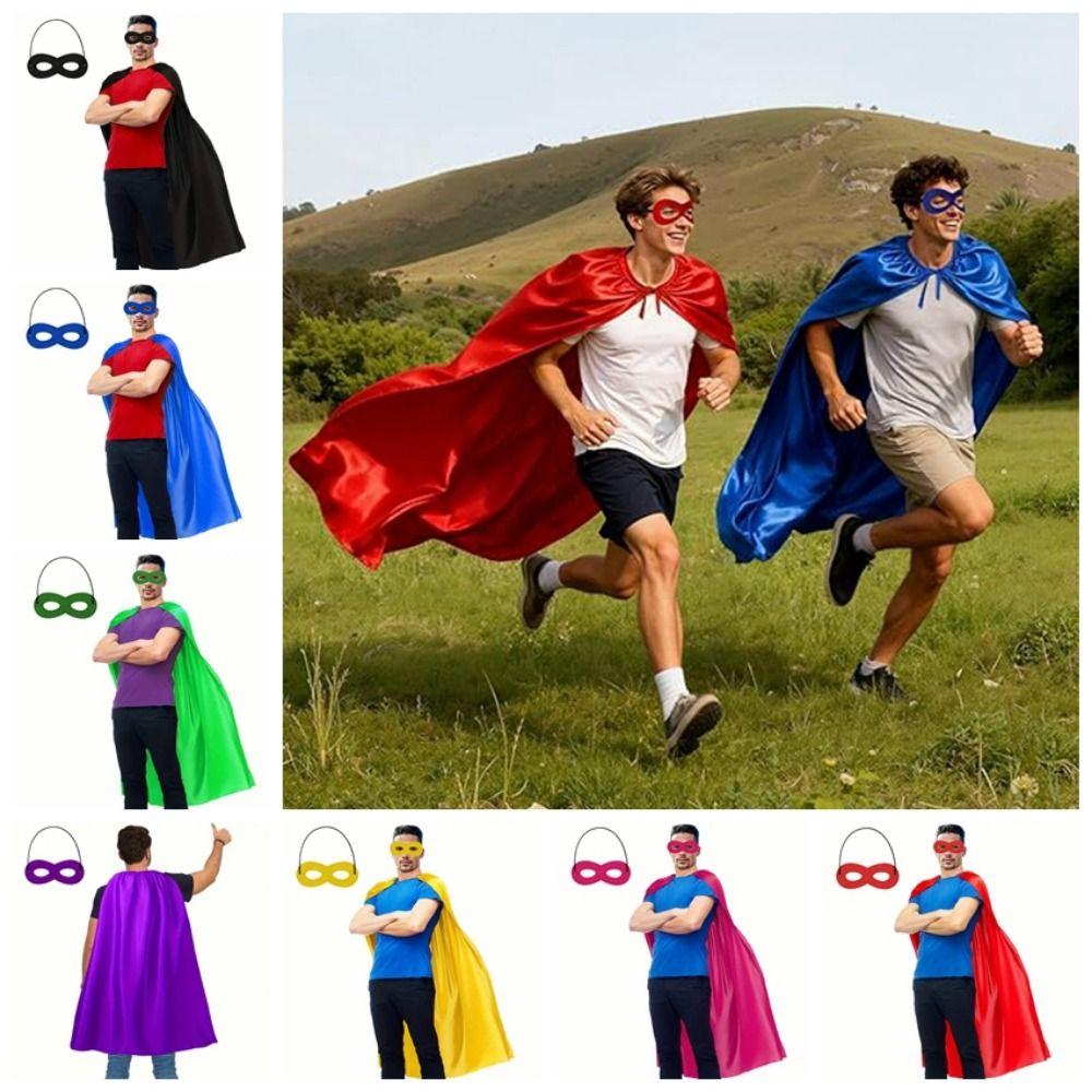 2Pcs/Set Cosplay Costume Halloween Superhero Cloak Halloween Cloak Costume Set Masquerade Dance