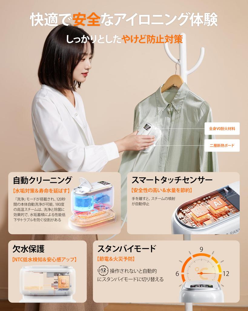 Strongest Definitive Edition for Clothes Introduced In RANVOO Iron Steam Iron 10 Seconds Startup Powerful Steam Wrinkle Removal Leave On Smart AI