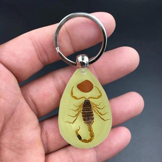 Брелок Подвеска Декоративная Изысканная Светящаяся в Темноте Крабы Муравьи Паук Скорпион Кольцо для Ключей Подвеска для Мужчин