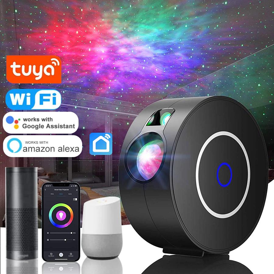 Проектор Звездного Неба Ночник С Динамиком Умное Управление Приложением Tuya WiFi Ночные Светильники Светодиодный Звездный Проектор Для Декора Спальни