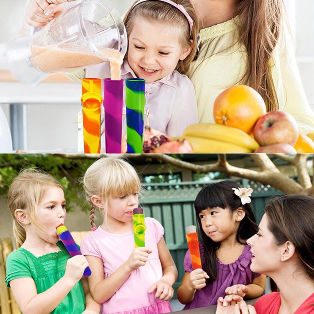 6 шт. формочек для мороженого, многоразовые детские формочки для мороженого, пищевые силиконовые разноцветные формочки для мороженого, самодельная машина для приготовления замороженного мороженого