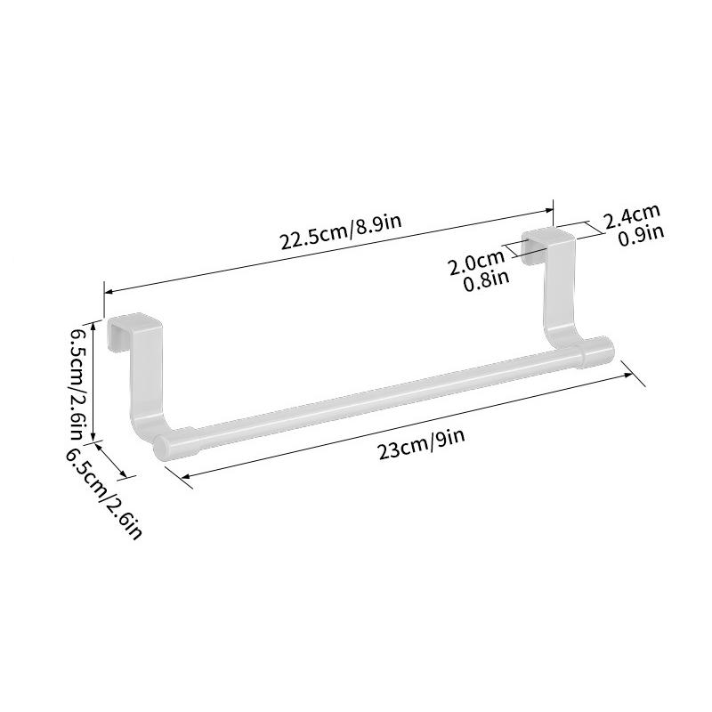 No Drill Hanging Towel Rack for Kitchen - Over Cabinet Door Storage Organizer for Dishcloth Gloves Sponge Holder