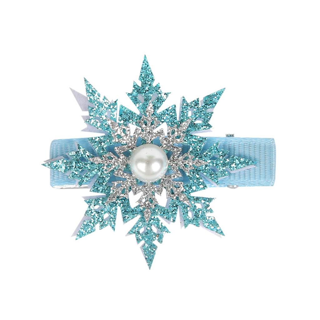 Рождественские аксессуары для волос: Тюлевые банты для волос для женщин, снежинка и заколки для украшения рождественской вечеринки