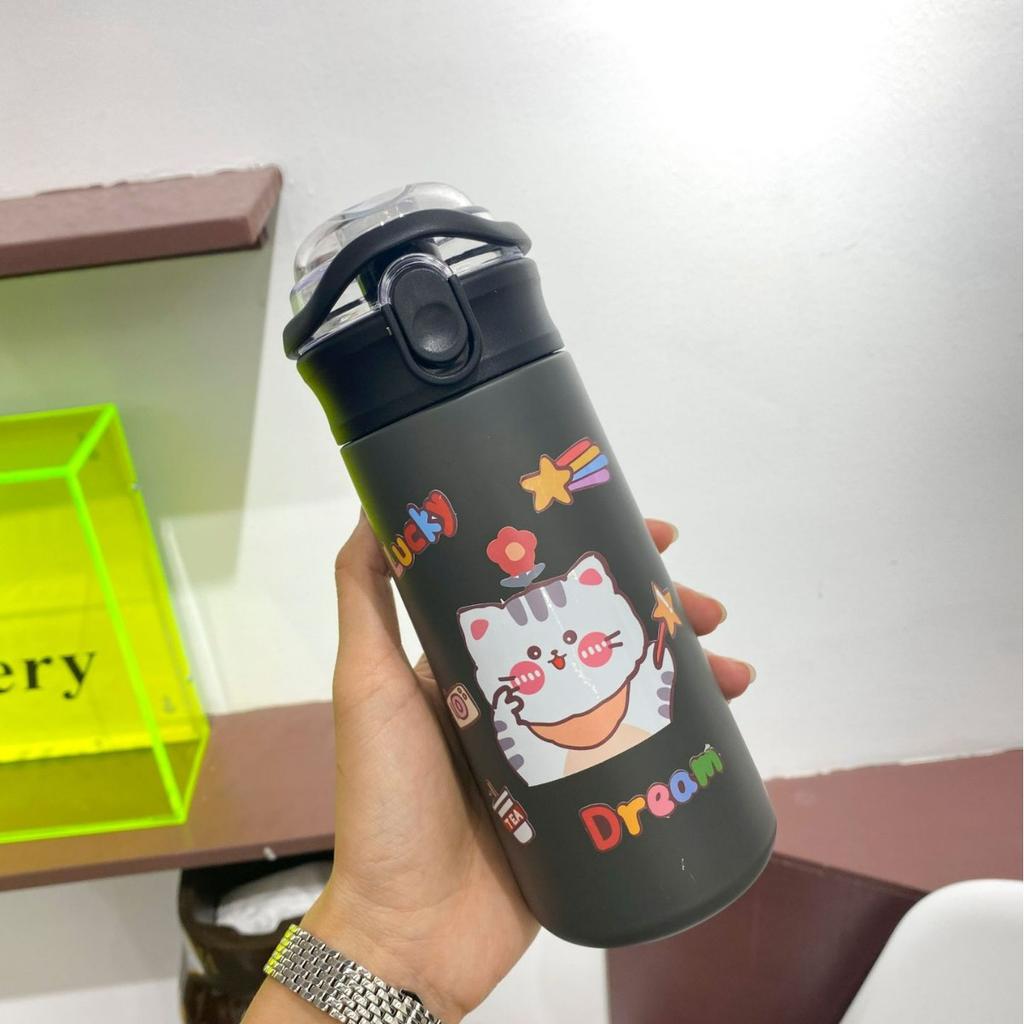 Новый высококачественный внешний вид, мультяшный портативный Carter Cup, термос, чашка с соломинкой, чашка с отскоком, чашка с горошком