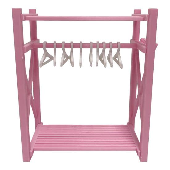 Мини кукольный шкаф с 10 вешалками Шкаф для хранения кукольной одежды для демонстрации Аксессуары для кукольного домика