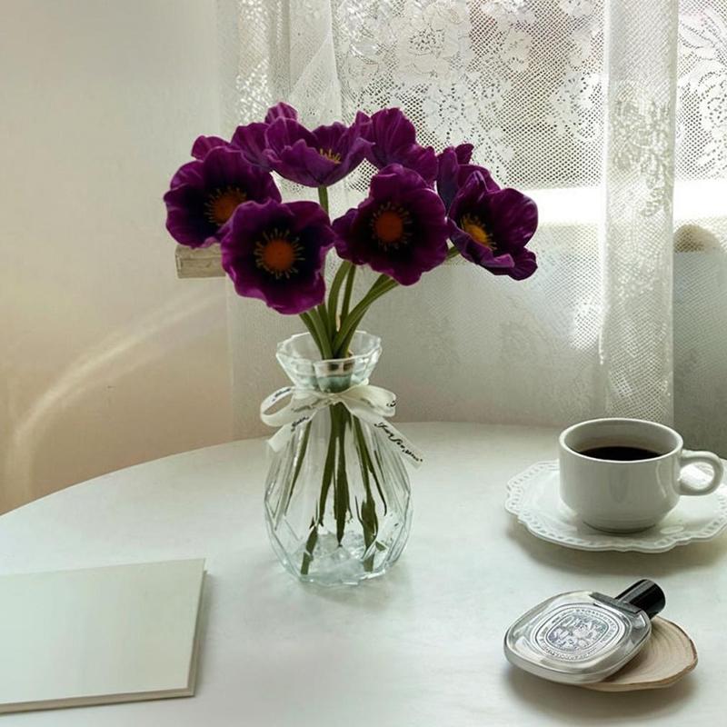 8 шт. Искусственный цветок Свадебный букет невесты ПУ Мак Реалистичный на ощупь Мини-мак Украшение для дома Искусственный мак Имитация растения 29x8см