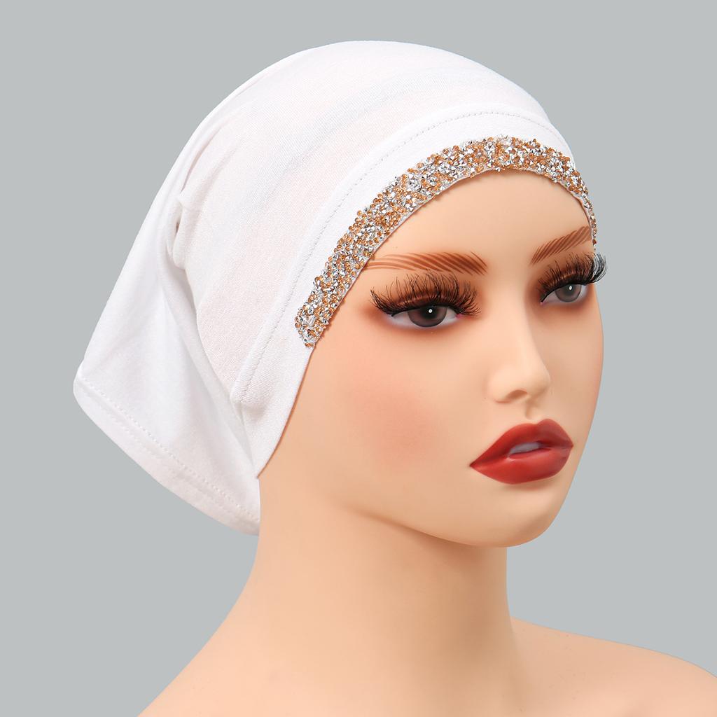 Модал Хлопок Ромбы Подшлемник Эластичный Хиджаб Простой Мягкий Капот Мусульманские Женщины Эластичный Внутренний Хиджаб Тюрбан Ислам Подшлемник