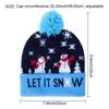 Christmas Gift Light Up Cartoon Christmas Hat LED Hat Sweater Beanie Knitted Cap