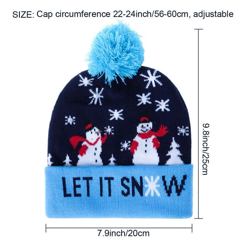 Christmas Gift Light Up Cartoon Christmas Hat LED Hat Sweater Beanie Knitted Cap