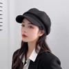 Cross-Border Wool Newsboy Beret: Autumn-Winter Korean Style, Versatile Solid Color, Trendy Japanese Duckbill Octagonal Hat