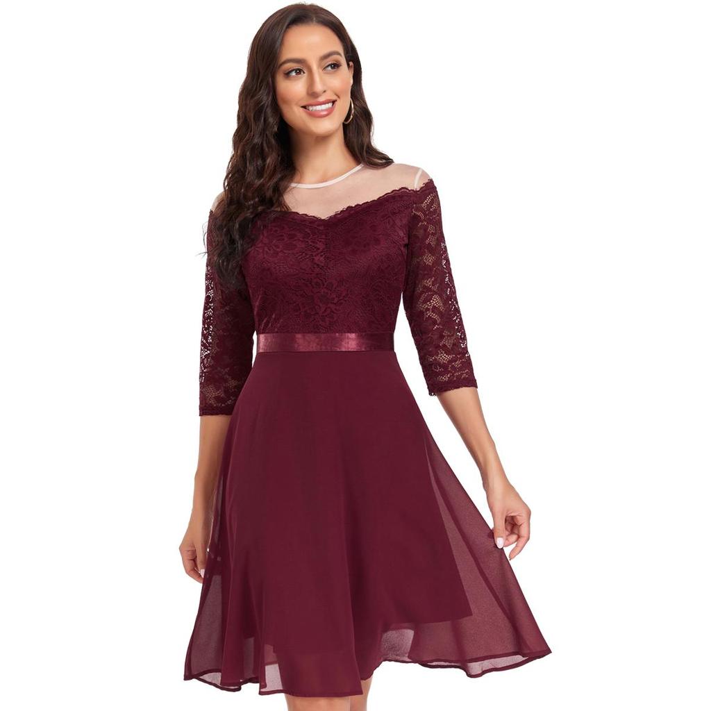 Женские платья с открытыми плечами, миди-трапеция, качели, коктейльное вечернее кружевное платье с поясом, шифоновые юбки, подружка невесты, свадебный гость, одежда для выпускного вечера