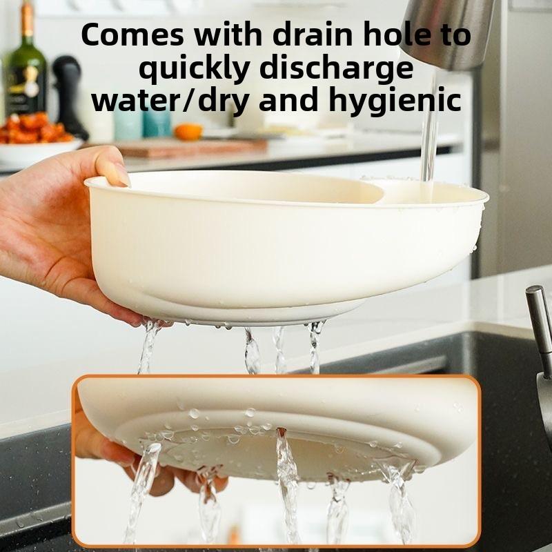 2 - In - 1 Snail Drain Automatic Cleaning Basket Fruit Plate Filter Household Food Grade Fruit Washing Kitchens Accessories