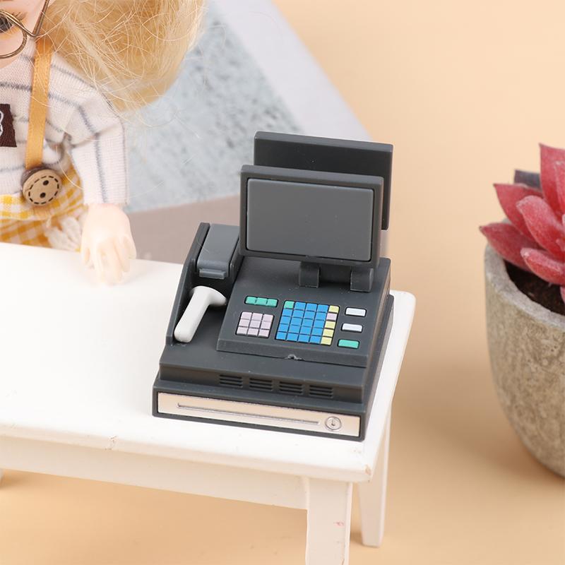 1Set Doll House Scene Decoration Supermarket Store Card Machine Scanner Model Toy