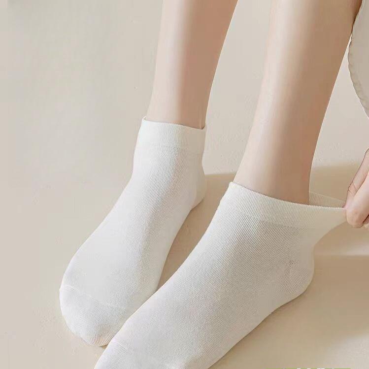 5 Pairs of Socks Women's Summer Thin Comfortable Short Socks Four Seasons Pure Cotton Short Shallow Socks Women's Cotton Socks Medium Short Socks
