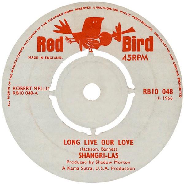 7-дюймовая пластинка SHANGRILAS Long Live Our Love RB10048 Red Bird 1966 UK Pop Б/у
