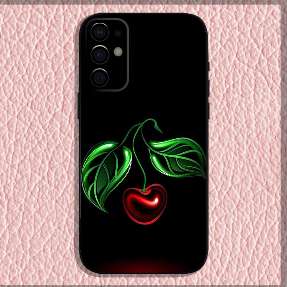 Чери Вишня Фрукт Чехол для Телефона Для Samsung S24,S21,S22,S23,S30,Ultra,S20,Plus,Fe,Lite,Note,10,9,5G Черный Мягкий Чехол