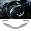 For Mazda CX-5 CX5 2017 2018 ABS Chrome Steering Wheel Decoration FramePanel Cover Trim Set of 1pcs Car Styling