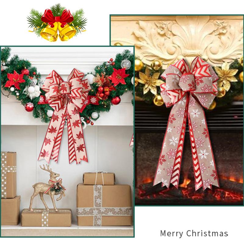 54cm Double Layers Christmas Bows Christmas Tree Decoration Ornaments For Home Front Door Wall