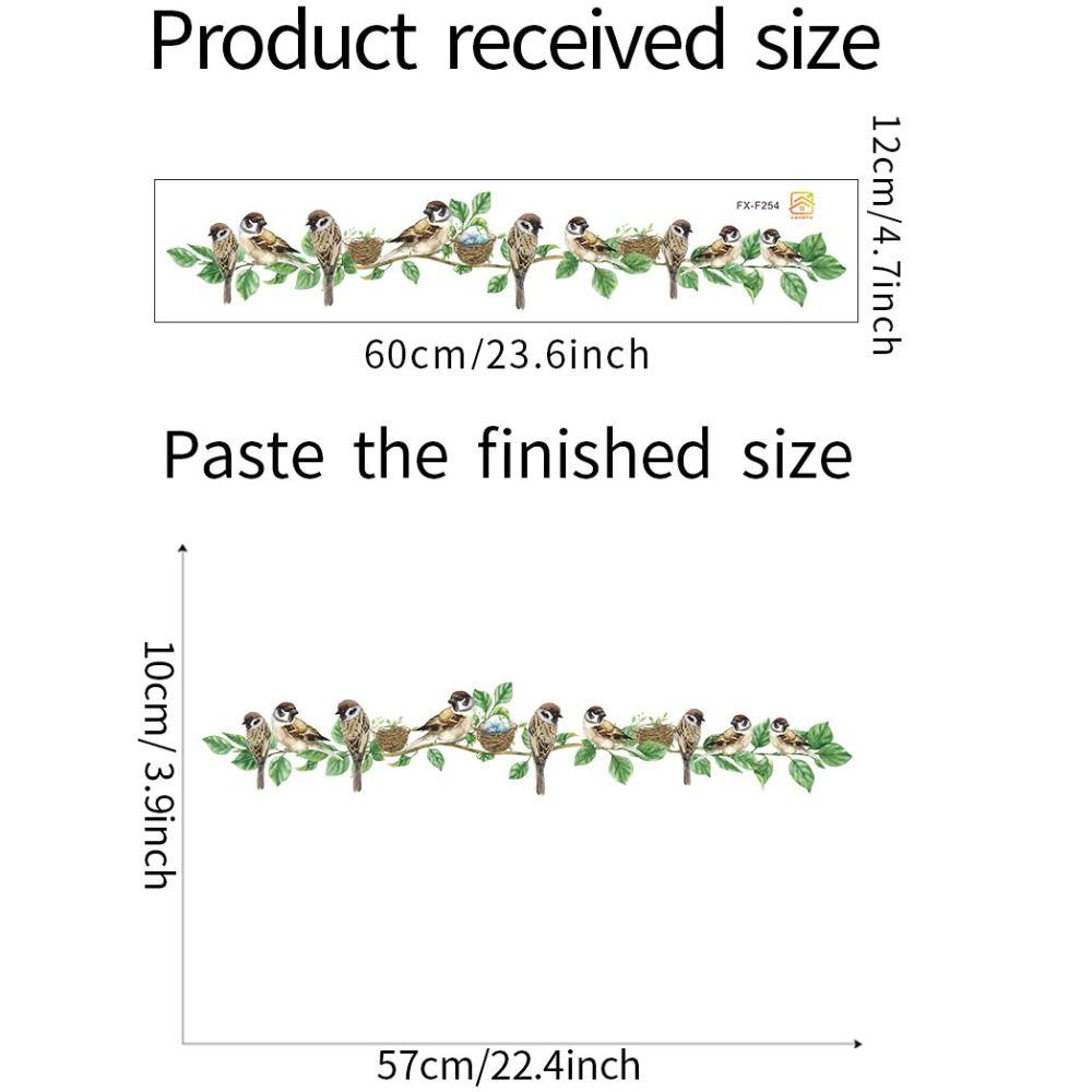 ПВХ Милый Воробей Настенная роспись Воробей Птицы Ветка Наклейки Милая Гостиная