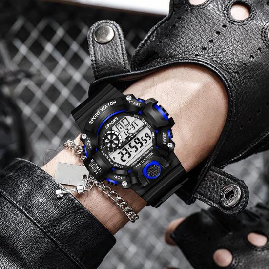 Yousheng  Electronic Watch Silicone Wristband Digital Display Multifunctional Outdoor Running Sports Daily Wristwatch Gift