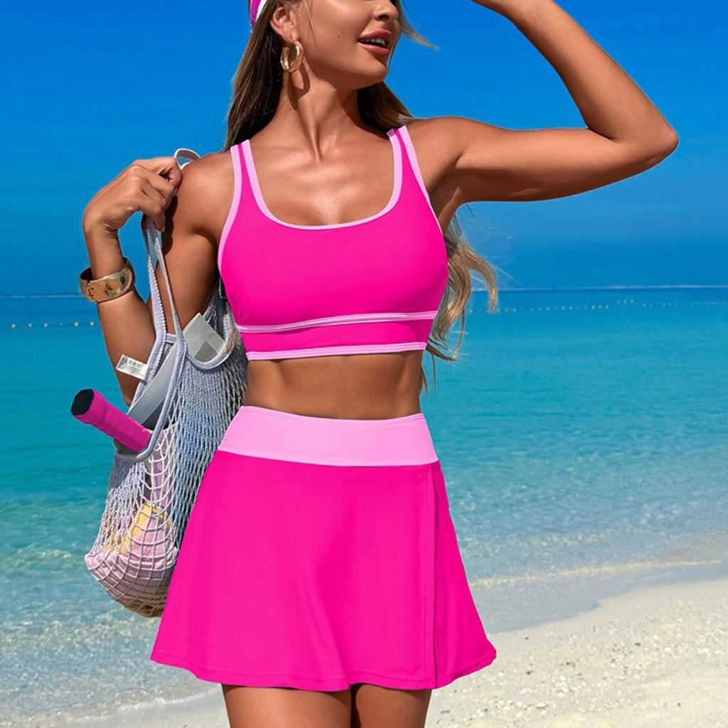 Women's Solid Swimwear Sense Bikini With Chest Pad No Steel Bra Swimwear