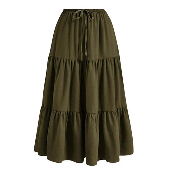 Женская летняя многоярусная юбка-макси А-силуэта с высокой талией, плиссированная, расклешенная, длинная, повседневная, летящая, пляжная, в стиле бохо