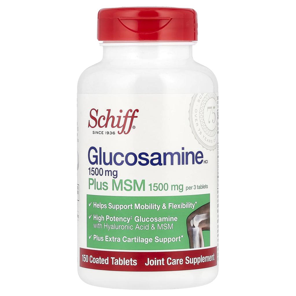 Glucosamine Plus Msm, 1,500Mg, Coated Tablets 150 Tablets (500Mg Per Tablet)