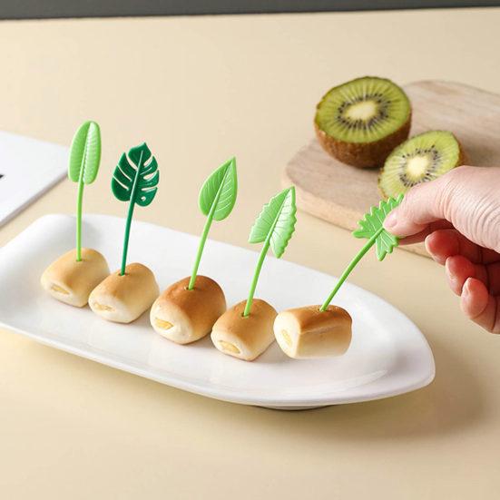 5/6/10Pcs Fruit Fork Reusable Cartoon Cute Chick Food Selection Mini Dessert Toothpick