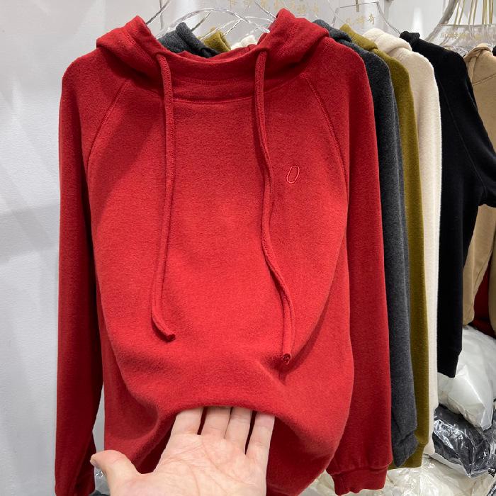 German Velvet Women's Warm Hooded Hoodie - 2025 Autumn/Winter Collection