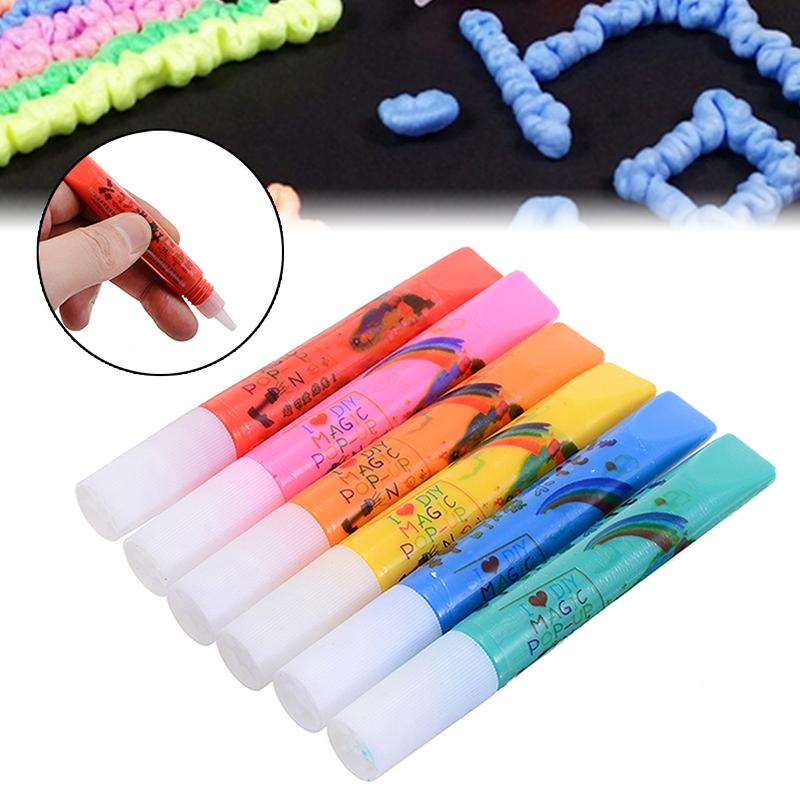 6 шт./компл. волшебные ручки для попкорна волшебные цветные ручки «сделай сам» ручки для рисования попкорна с пузырьками