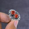 Orange Carnelian Handmade 925 Sterling Silver Ring Size 8 Gift For Her V8W86