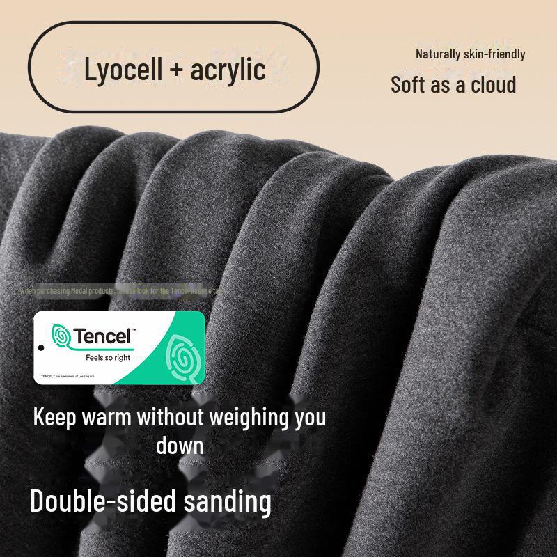 Мужское термобелье больших размеров из двухстороннего флиса с круглым вырезом, утолщенный нижний костюм на осень/зиму