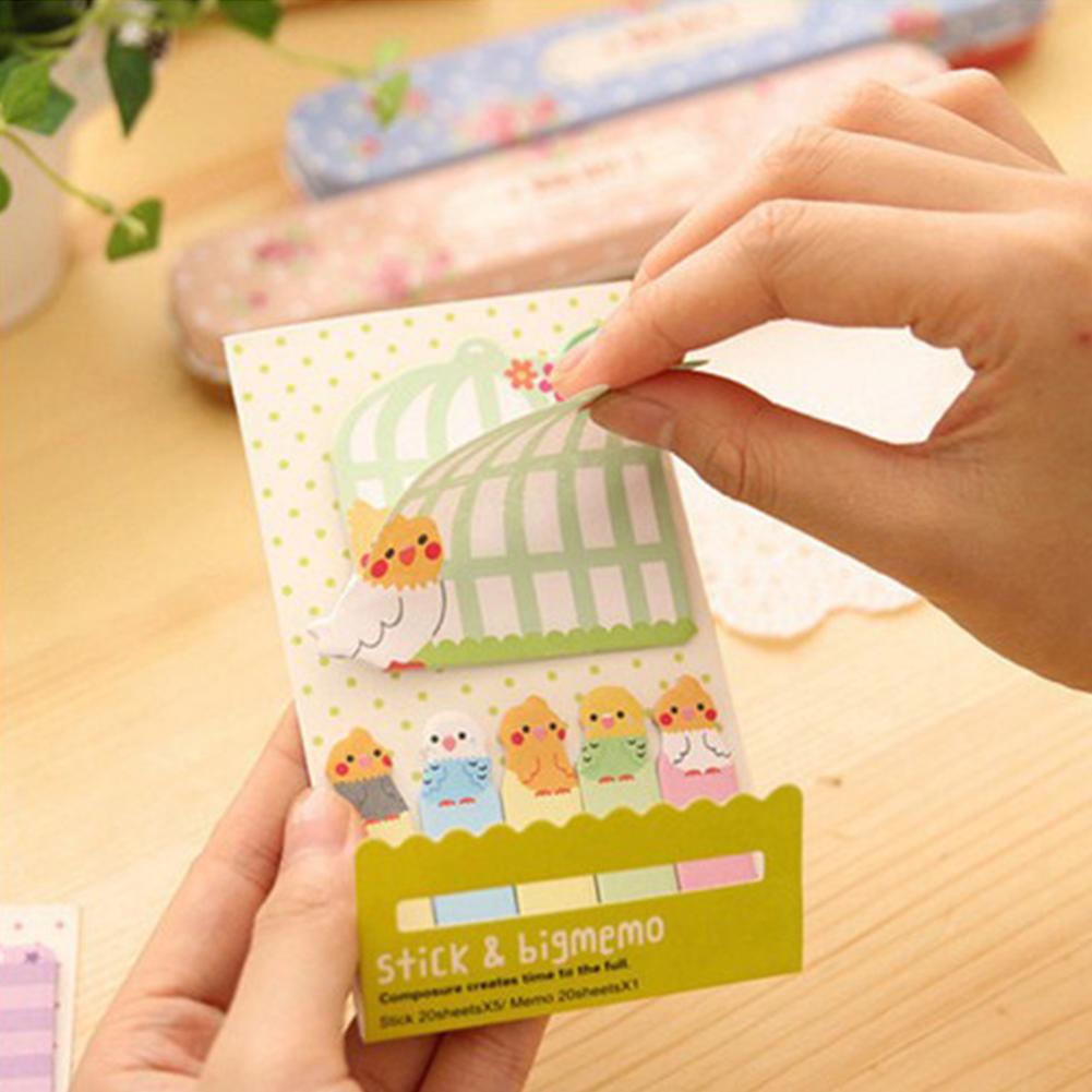 Cute Cartoon Multi-function Sticky Notes Memo Pad Paper Bookmarks School Supplies Planner Stickers