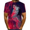 Harajuku Galaxy Animal Wolf Fire Forest Totem Printing Women Men Short Sleeve T-Shirt Boy Girl Cool Tshirt Female Casual Clothes