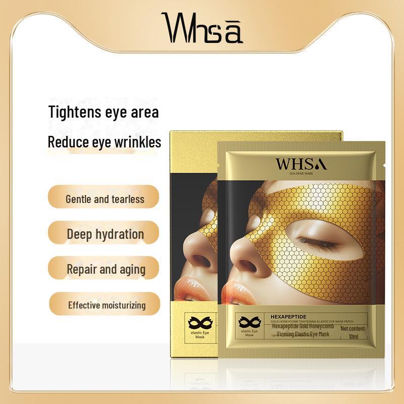 Эластичная маска для глаз Hexapeptide Gold Honeycomb для ухода за кожей