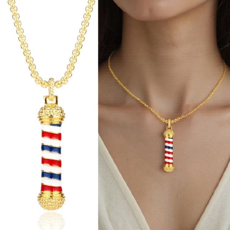 Элегантное ожерелье-подвеска в виде парикмахерского столба, модный аксессуар для стильных мужчин и женщин, любящих элементы парикмахерской культуры